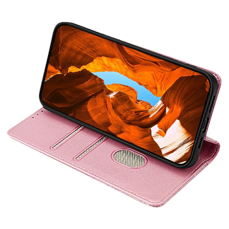 For Google Pixel 9 Pro XL Leather Case Wallet Stand Phone Cover with RFID Blocking - Rose Gold