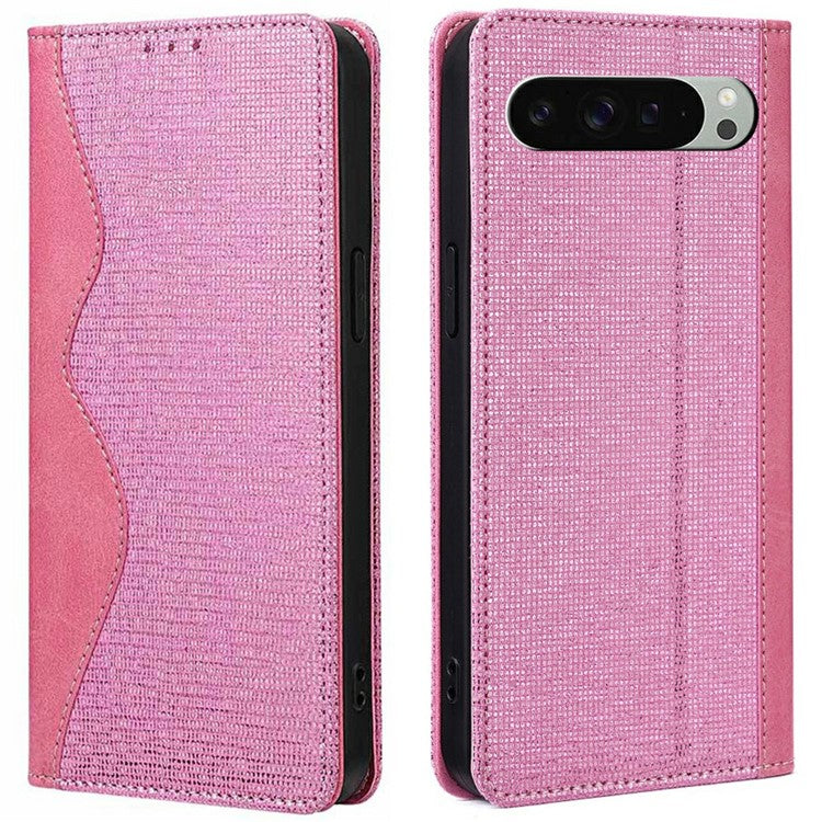 For Google Pixel 9 Pro XL Leather Case Wallet Stand Phone Cover with RFID Blocking - Pink