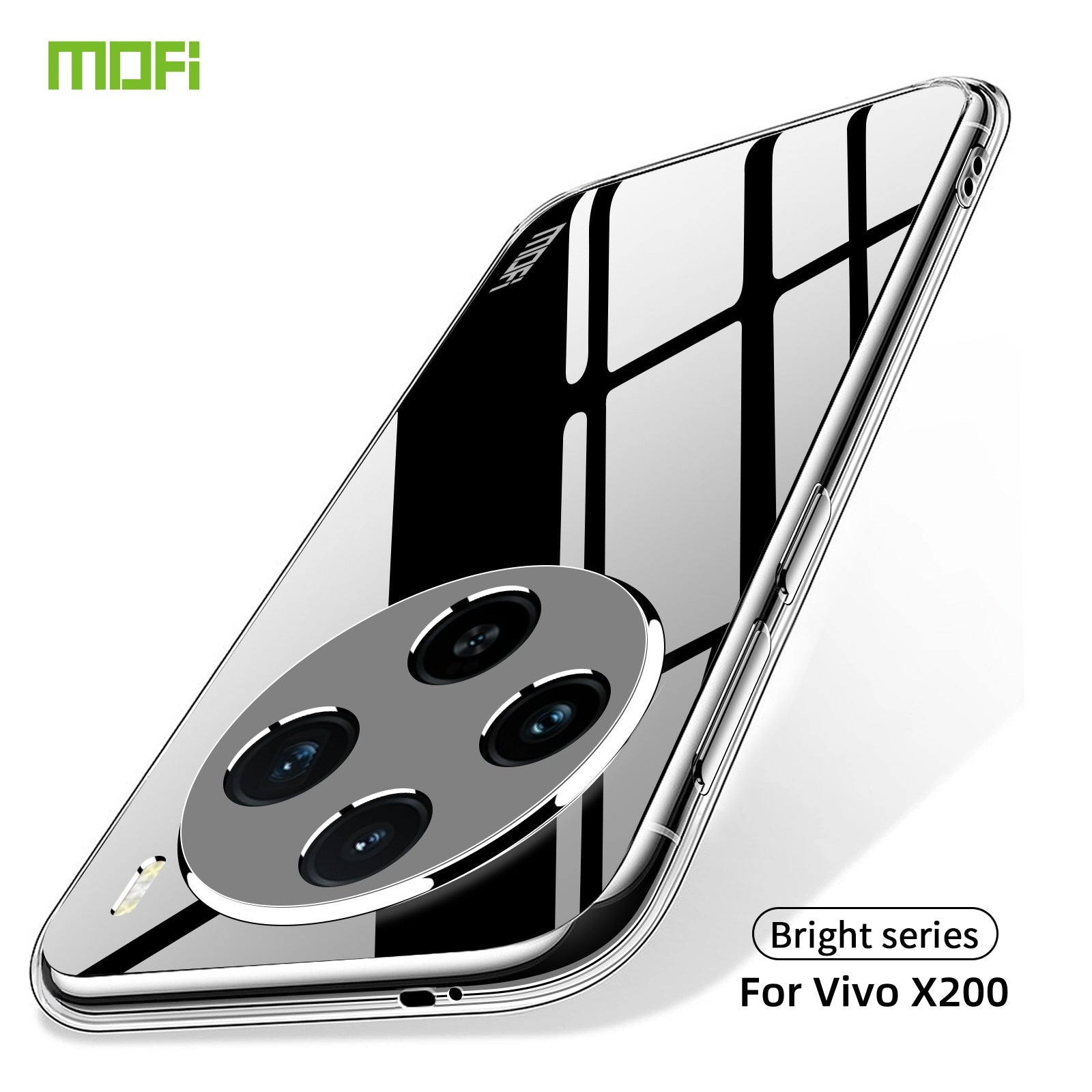 For vivo X100 5G Clear Phone Case MOFI Ultra-Thin TPU Phone Back Cover - Transparent