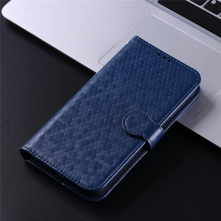 For vivo S15e 5G PU Leather Flip Phone Cover Dot Pattern Imprinted Wallet Stand Magnetic Phone Case with Strap - Sapphire