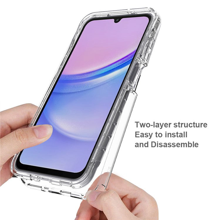 For Samsung Galaxy A16 5G / 4G Case PC+TPU Phone Cover with Clear PET Screen Film - Transparent