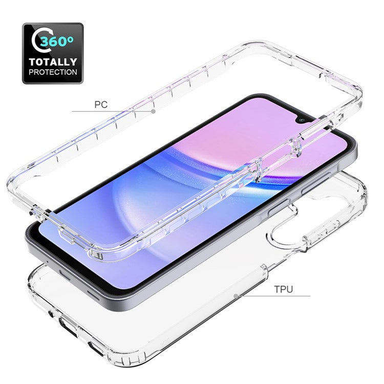 For Samsung Galaxy A16 5G / 4G Case PC+TPU Phone Cover with Clear PET Screen Film - Transparent