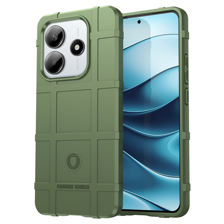 For Xiaomi Redmi Note 14 5G Case Grid Design Soft TPU Scratch-Proof Phone Cover - Green