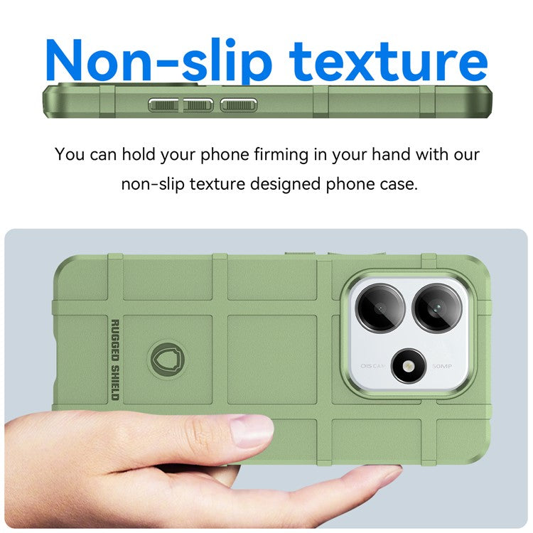 For Xiaomi Redmi Note 14 5G Case Grid Design Soft TPU Scratch-Proof Phone Cover - Green