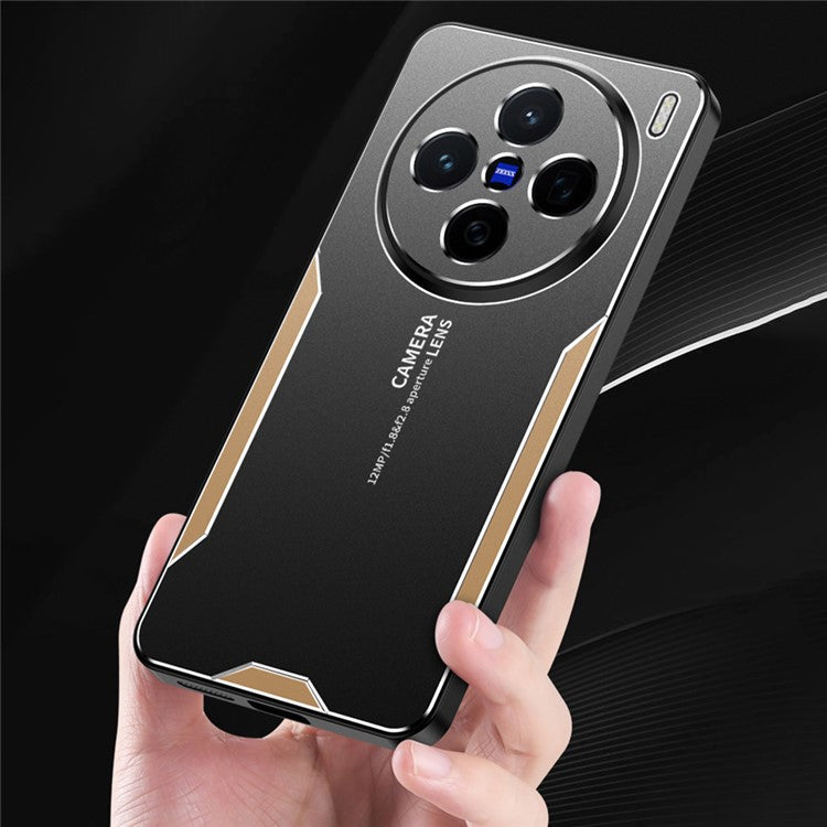 For vivo X200 5G Phone Case Aluminium Alloy TPU PC Back Cover - Gold