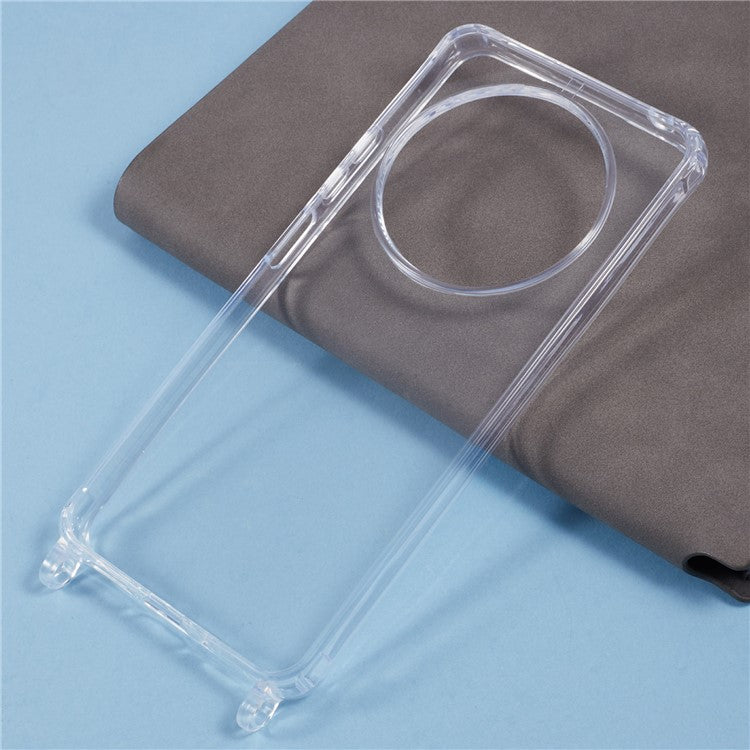 PC+TPU Case For Xiaomi Redmi 14C 4G / 14R 5G / Poco C75 4G 1.5mm Clear Phone Cover with Lanyard Holes