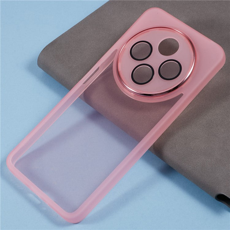 TPU Case For Xiaomi Redmi 14C 4G / 14R 5G / Poco C75 4G Electroplated Camera Frame Phone Cover - Transparent Pink