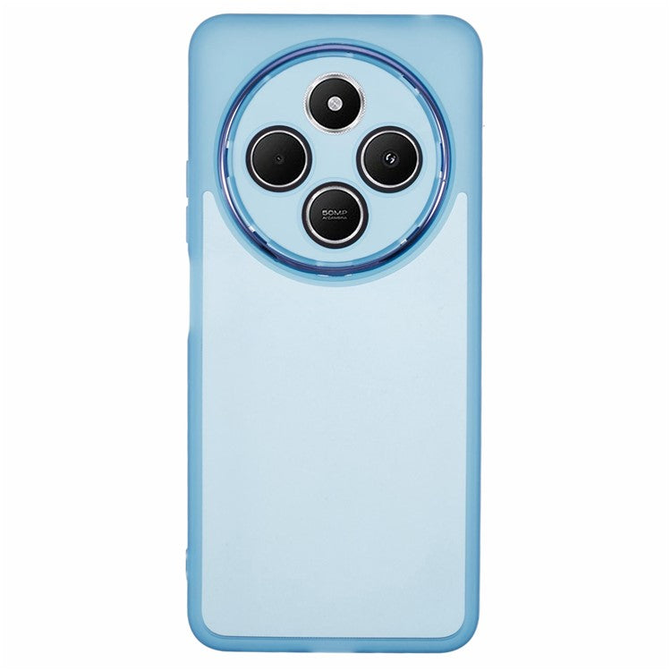 TPU Case For Xiaomi Redmi 14C 4G / 14R 5G / Poco C75 4G Electroplated Camera Frame Phone Cover - Transparent Blue