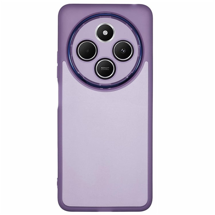 TPU Case For Xiaomi Redmi 14C 4G / 14R 5G / Poco C75 4G Electroplated Camera Frame Phone Cover - Transparent Purple