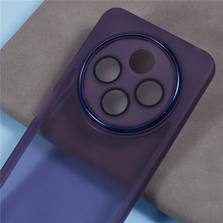 TPU Case For Xiaomi Redmi 14C 4G / 14R 5G / Poco C75 4G Electroplated Camera Frame Phone Cover - Transparent Purple