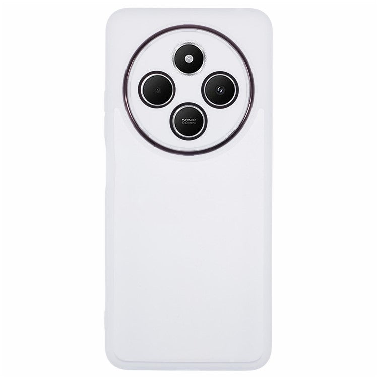 TPU Case For Xiaomi Redmi 14C 4G / 14R 5G / Poco C75 4G Electroplated Camera Frame Phone Cover - Transparent White