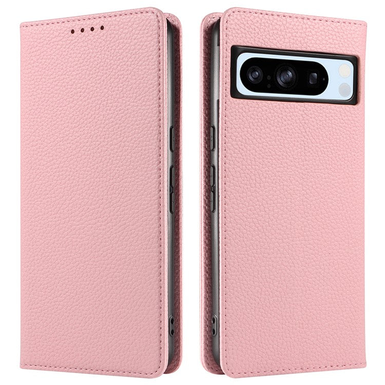 For Google Pixel 8 Pro Case RFID Blocking Strong Magnetic Leather Wallet Phone Cover - Pink