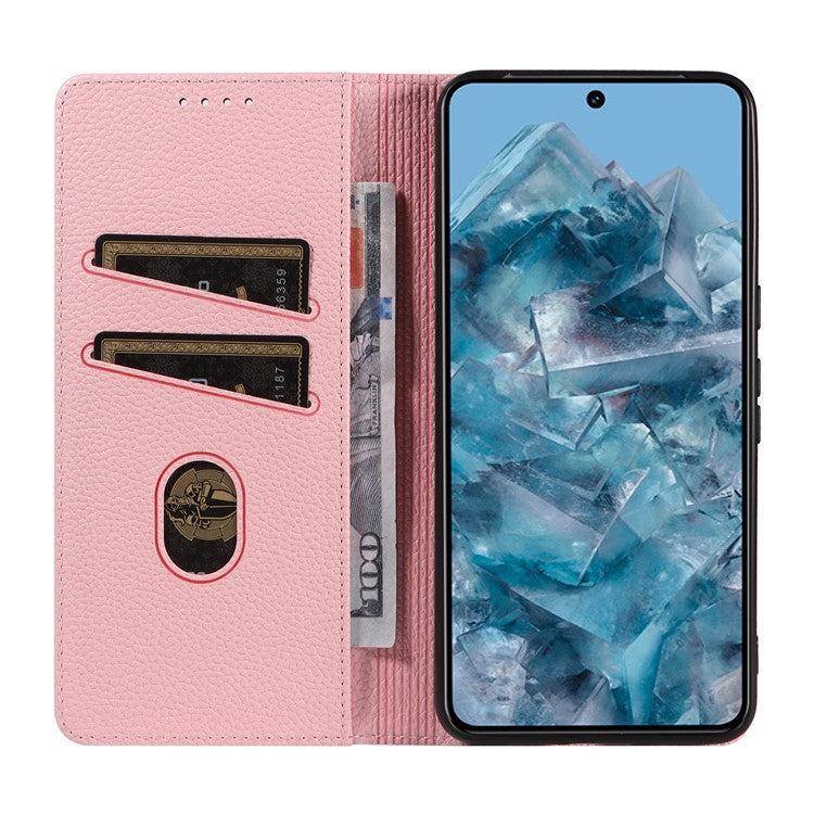 For Google Pixel 8 Pro Case RFID Blocking Strong Magnetic Leather Wallet Phone Cover - Pink