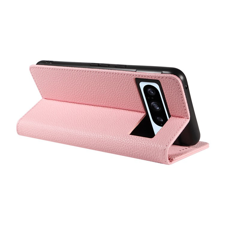 For Google Pixel 8 Pro Case RFID Blocking Strong Magnetic Leather Wallet Phone Cover - Pink