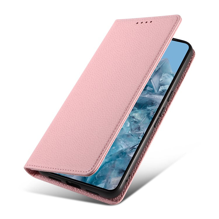 For Google Pixel 8 Pro Case RFID Blocking Strong Magnetic Leather Wallet Phone Cover - Pink