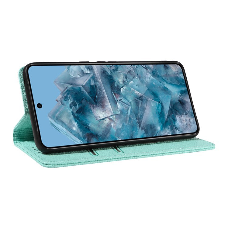 For Google Pixel 8 Pro Case RFID Blocking Strong Magnetic Leather Wallet Phone Cover - Mint Green