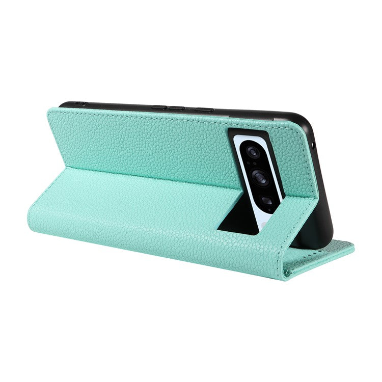 For Google Pixel 8 Pro Case RFID Blocking Strong Magnetic Leather Wallet Phone Cover - Mint Green