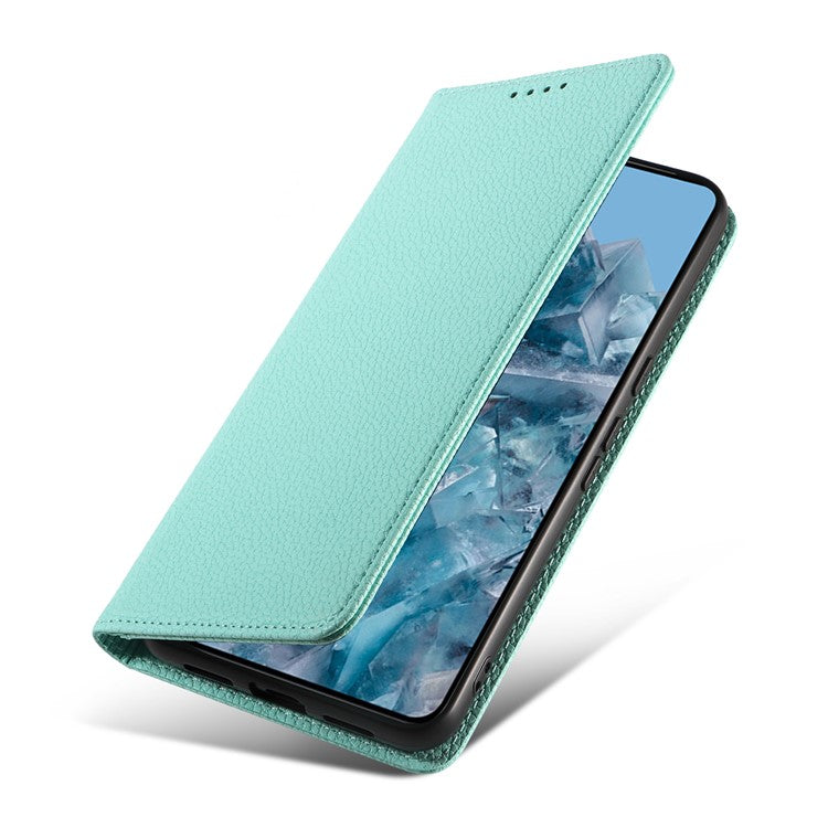 For Google Pixel 8 Pro Case RFID Blocking Strong Magnetic Leather Wallet Phone Cover - Mint Green