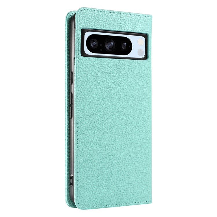 For Google Pixel 8 Pro Case RFID Blocking Strong Magnetic Leather Wallet Phone Cover - Mint Green