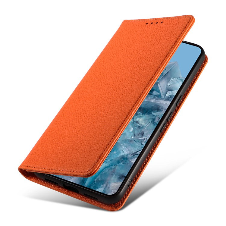 For Google Pixel 8 Pro Case RFID Blocking Strong Magnetic Leather Wallet Phone Cover - Orange