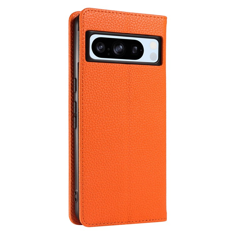 For Google Pixel 8 Pro Case RFID Blocking Strong Magnetic Leather Wallet Phone Cover - Orange