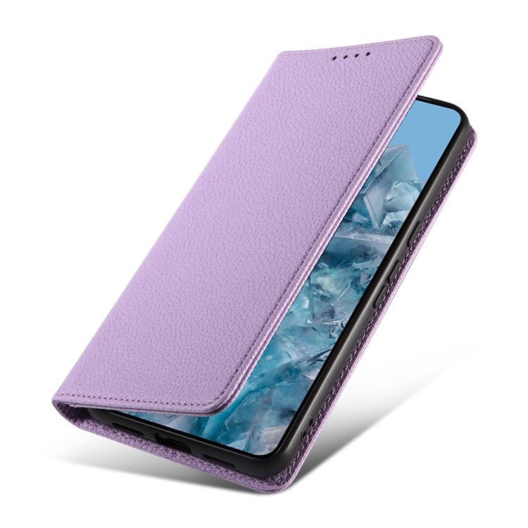 For Google Pixel 8 Pro Case RFID Blocking Strong Magnetic Leather Wallet Phone Cover - Purple