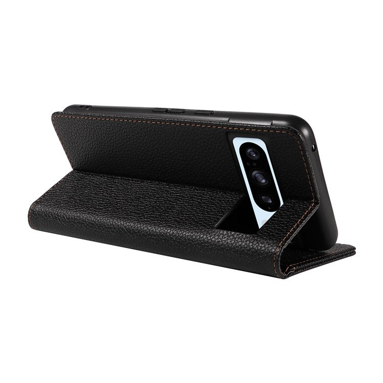 For Google Pixel 8 Pro Case RFID Blocking Strong Magnetic Leather Wallet Phone Cover - Black