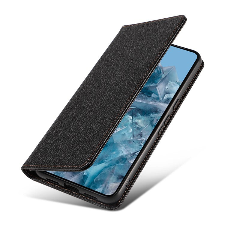 For Google Pixel 8 Pro Case RFID Blocking Strong Magnetic Leather Wallet Phone Cover - Black