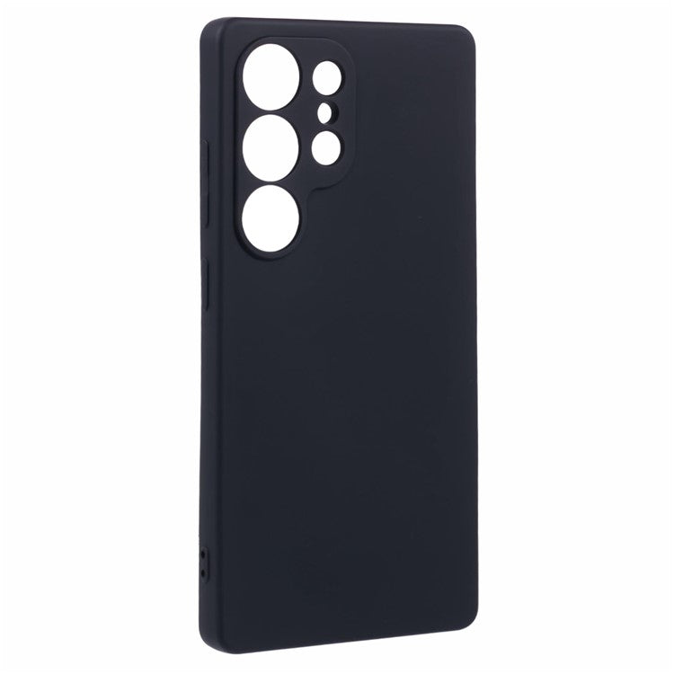 For Samsung Galaxy S25 Ultra Case TPU Back Soft Anti-Scratch Fiber Lining Phone Cover - Black