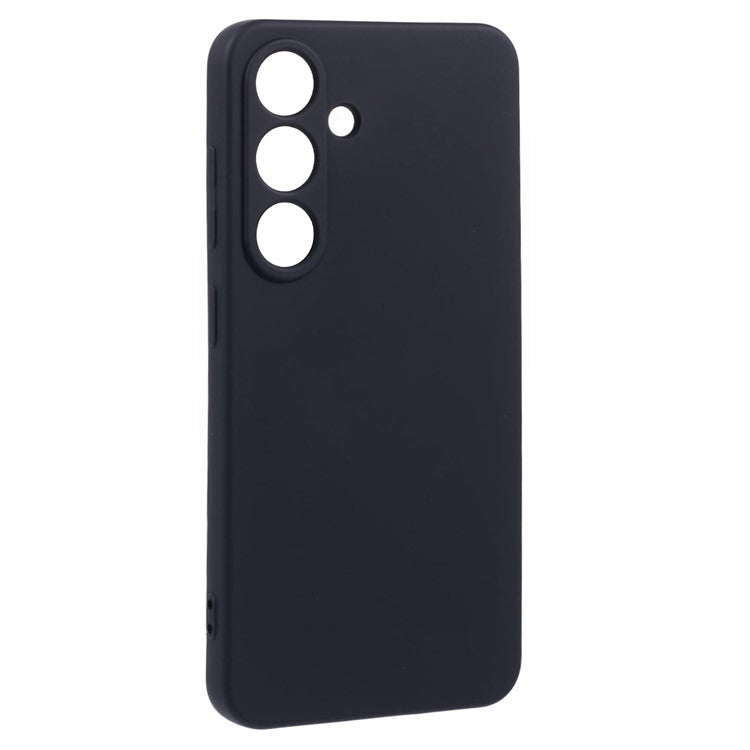 For Samsung Galaxy S25 Case TPU Back Soft Anti-Scratch Fiber Lining Phone Cover - Black