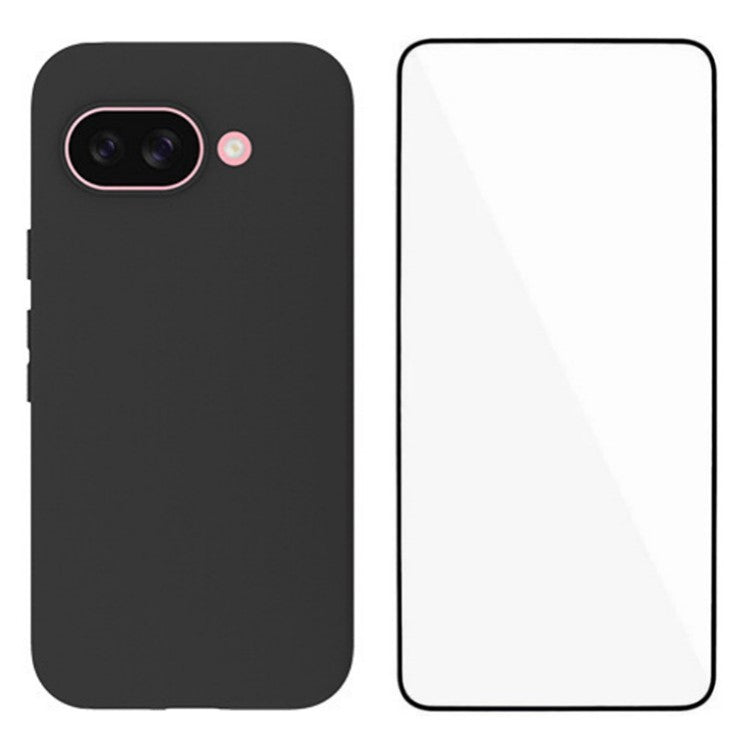 WANLONFENG MS Series for Google Pixel 9a TPU Case Matte Cover with Screen Film (Big Lens Hole)