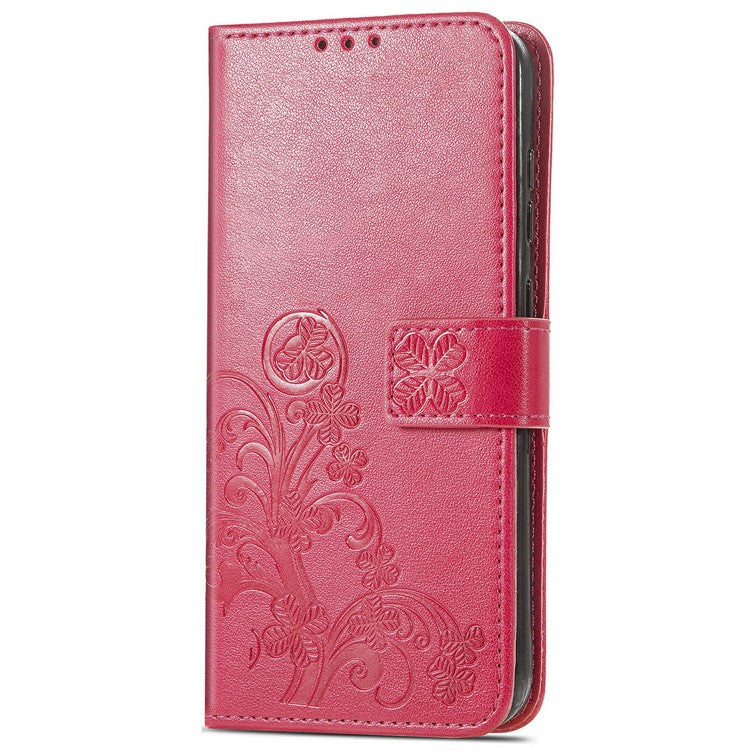 For Google Pixel 9 Pro XL Leather Case Four-Leaf Clover Wallet Phone Cover - Rose