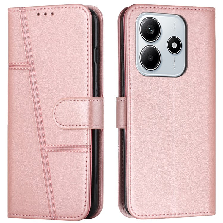 For Xiaomi Redmi Note 14 5G Case Stand Flip Protective Leather Phone Cover - Rose Gold