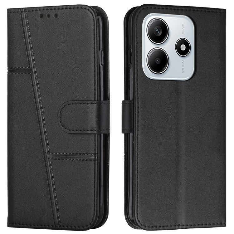 For Xiaomi Redmi Note 14 5G Case Stand Flip Protective Leather Phone Cover - Black