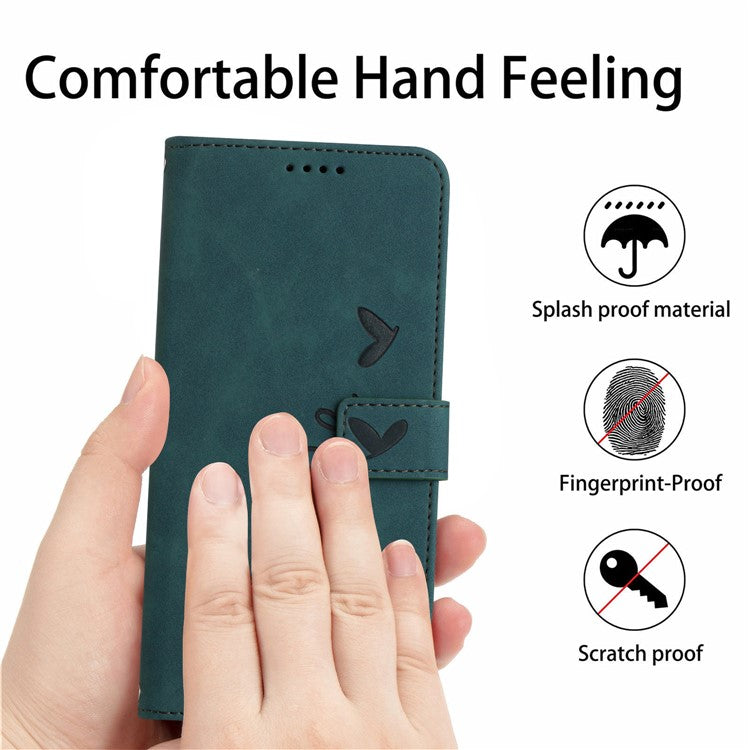 For Xiaomi Redmi Note 14 5G Case Viewing Stand PU Leather Phone Cover Imprinted Pattern - Green