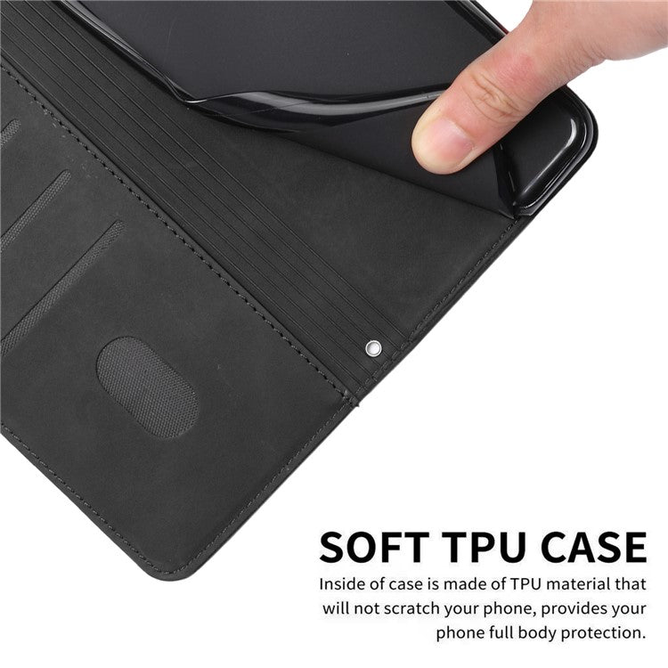 For Xiaomi Redmi Note 14 5G Case Viewing Stand PU Leather Phone Cover Imprinted Pattern - Black