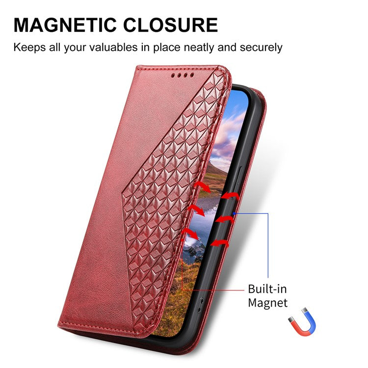 For Xiaomi Redmi Note 14 5G / 14 4G Case Calf Texture PU Leather Phone Cover with Wallet - Red