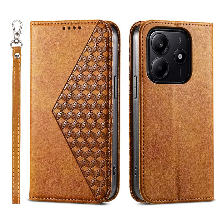 For Xiaomi Redmi Note 14 5G / 14 4G Case Calf Texture PU Leather Phone Cover with Wallet - Yellow