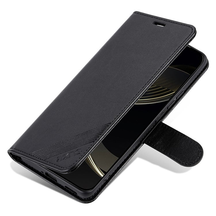 AZNS For vivo X200 5G Case Anti-Scratch PU Leather Stand Wallet Phone Cover - Black