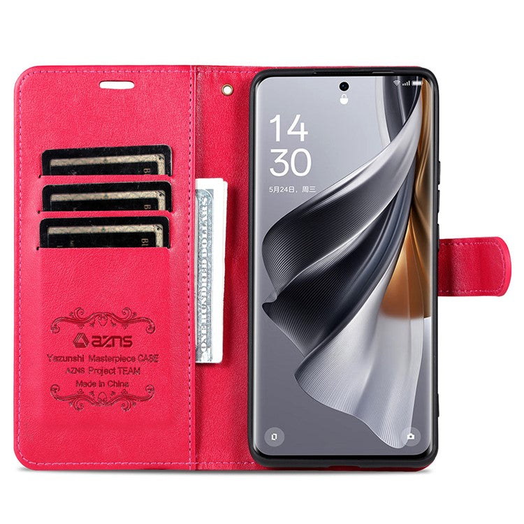 AZNS For vivo X200 5G Case Anti-Scratch PU Leather Stand Wallet Phone Cover - Red