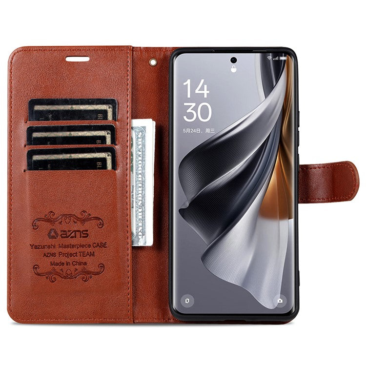 AZNS For vivo X200 5G Case Anti-Scratch PU Leather Stand Wallet Phone Cover - Brown