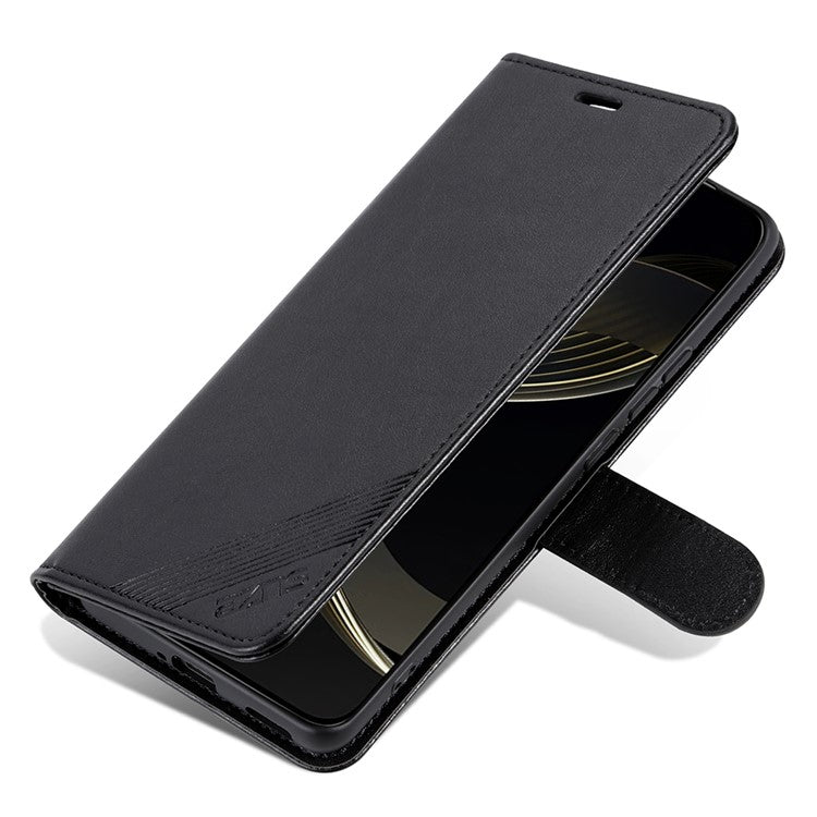 AZNS For vivo X200 Pro 5G Case Anti-Scratch PU Leather Stand Wallet Phone Cover - Black