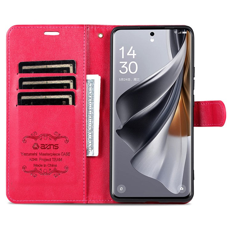 AZNS For vivo X200 Pro 5G Case Anti-Scratch PU Leather Stand Wallet Phone Cover - Red