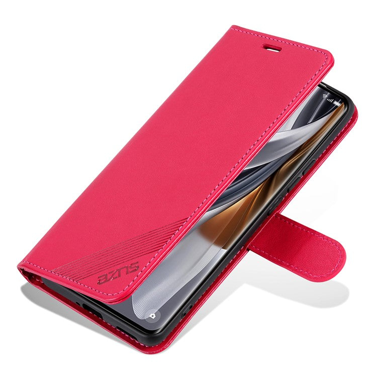 AZNS For vivo X200 Pro 5G Case Anti-Scratch PU Leather Stand Wallet Phone Cover - Red