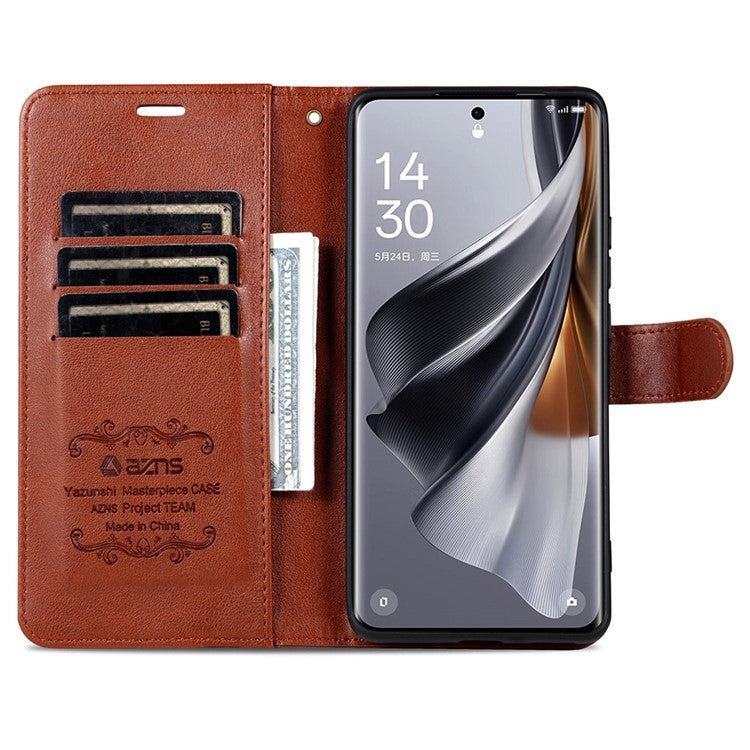 AZNS For vivo X200 Pro 5G Case Anti-Scratch PU Leather Stand Wallet Phone Cover - Brown