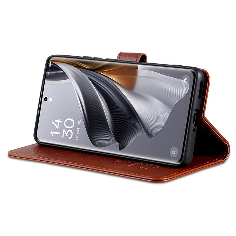 AZNS For vivo X200 Pro 5G Case Anti-Scratch PU Leather Stand Wallet Phone Cover - Brown