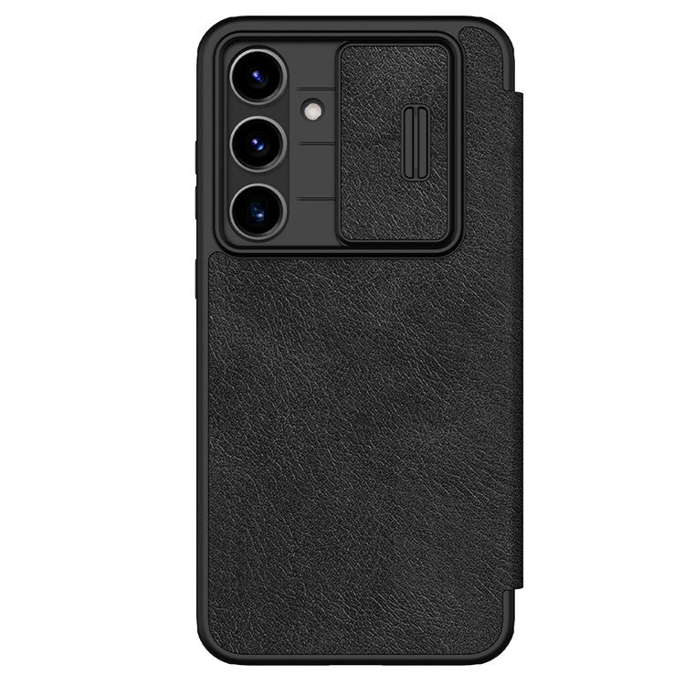 NILLKIN Qin Pro Series for Samsung Galaxy S24 FE Case with Card Slots Leather Phone Cover - Black