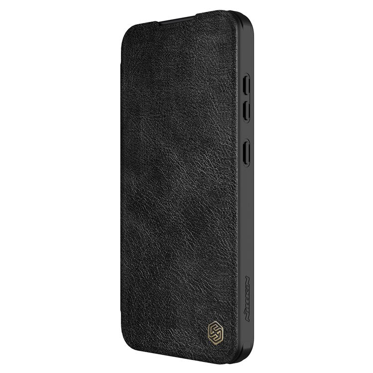 NILLKIN Qin Pro Series for Samsung Galaxy S24 FE Case with Card Slots Leather Phone Cover - Black