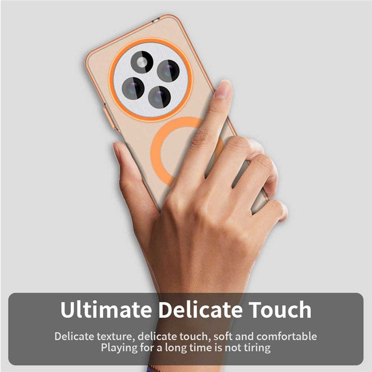 For Xiaomi Poco C75 4G / Redmi 14R 5G / 14C 4G Case Compatible with MagSafe PC+TPU+PET Anti-Drop Phone Cover - Orange