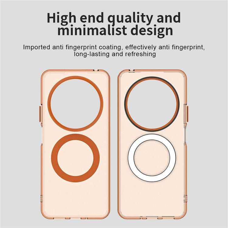 For Xiaomi Poco C75 4G / Redmi 14R 5G / 14C 4G Case Compatible with MagSafe PC+TPU+PET Anti-Drop Phone Cover - Orange